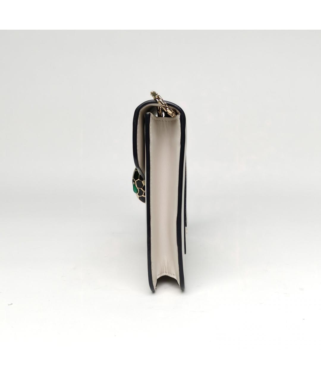 BVLGARI Белая кожаная сумка через плечо, фото 5