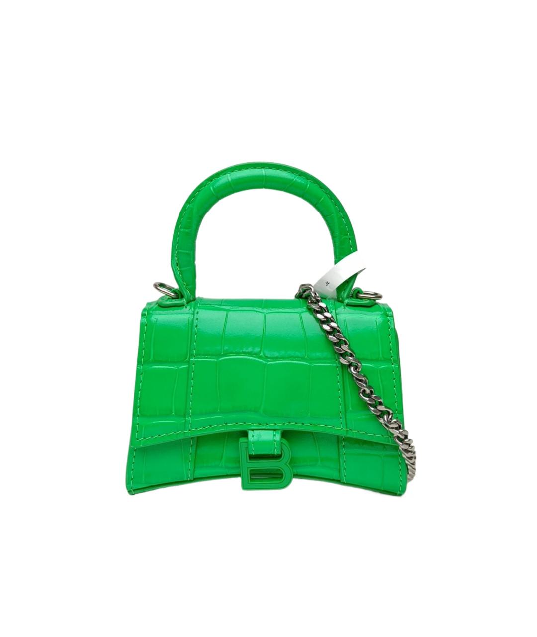 BALENCIAGA Зеленая кожаная сумка через плечо, фото 7