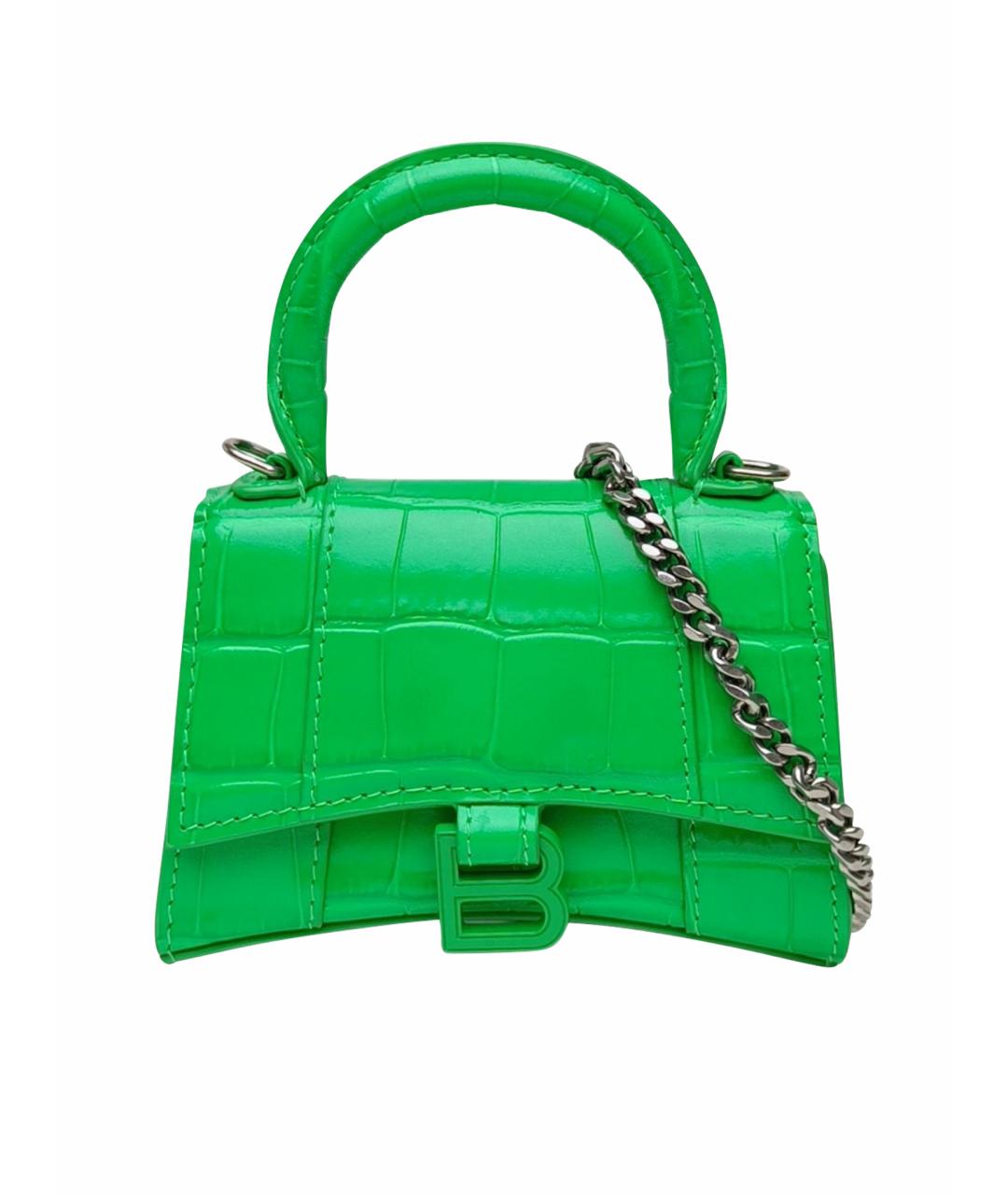 BALENCIAGA Зеленая кожаная сумка через плечо, фото 1