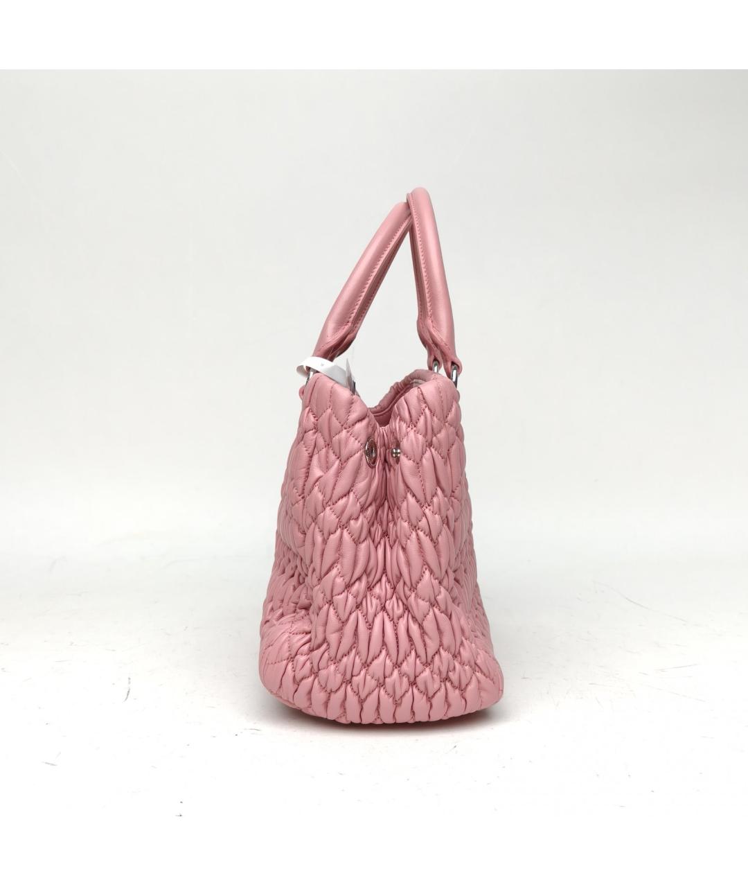 MIU MIU Розовая кожаная сумка с короткими ручками, фото 5