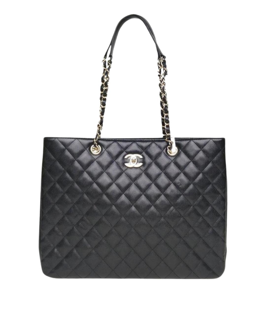 CHANEL Черная кожаная сумка тоут, фото 1