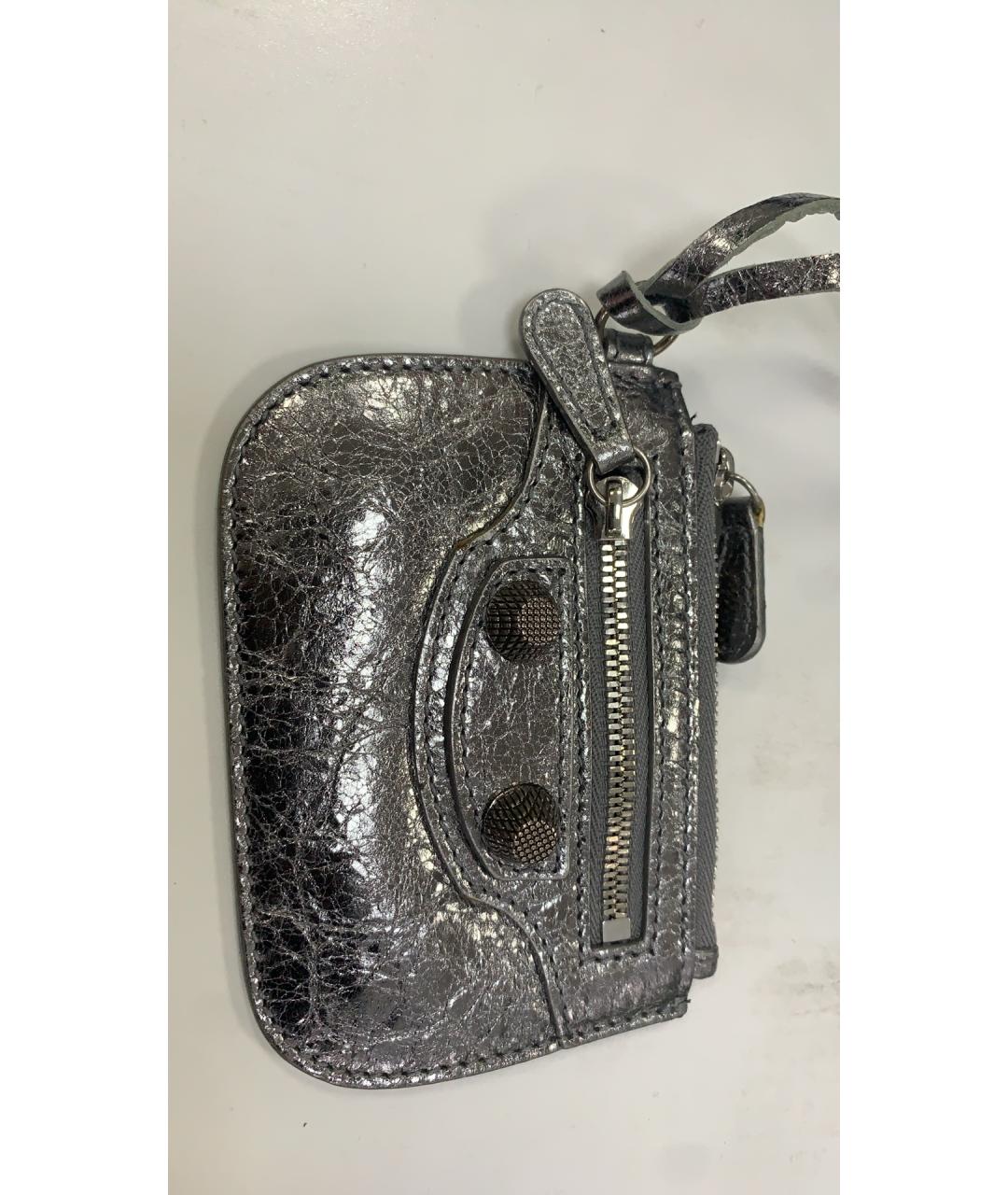BALENCIAGA Серебряная кожаная сумка через плечо, фото 9