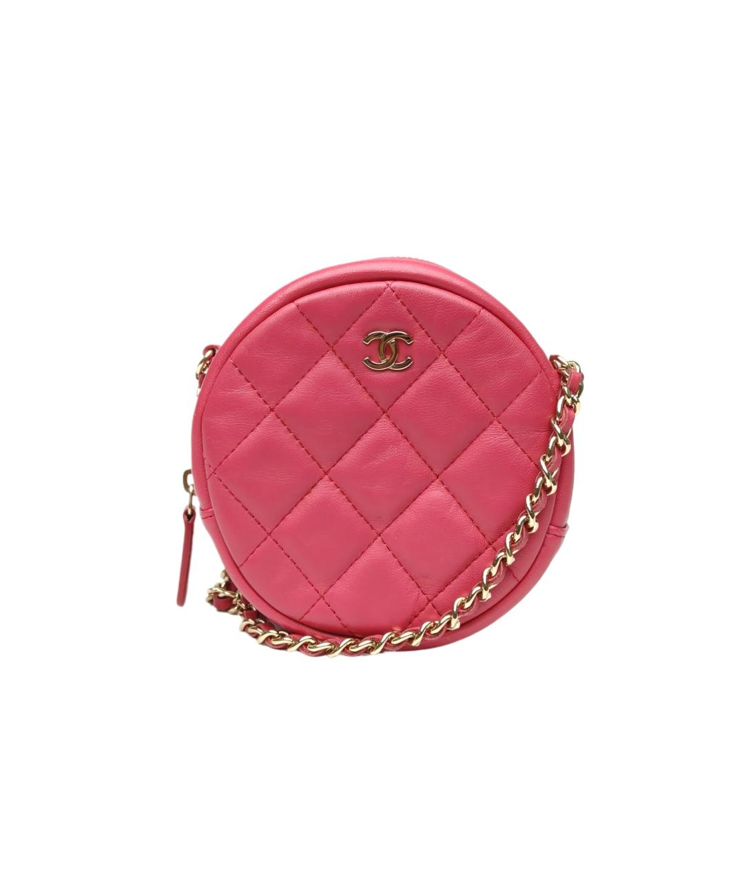 CHANEL Фуксия кожаная сумка через плечо, фото 10
