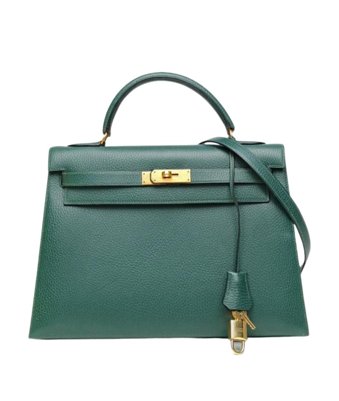 HERMES Зеленая сумка с короткими ручками, фото 1