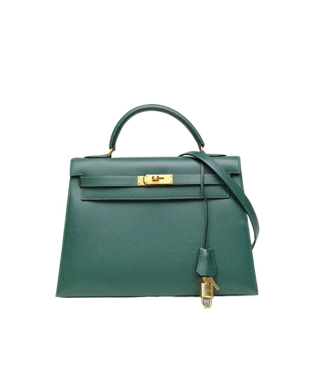 HERMES Зеленая сумка с короткими ручками, фото 10