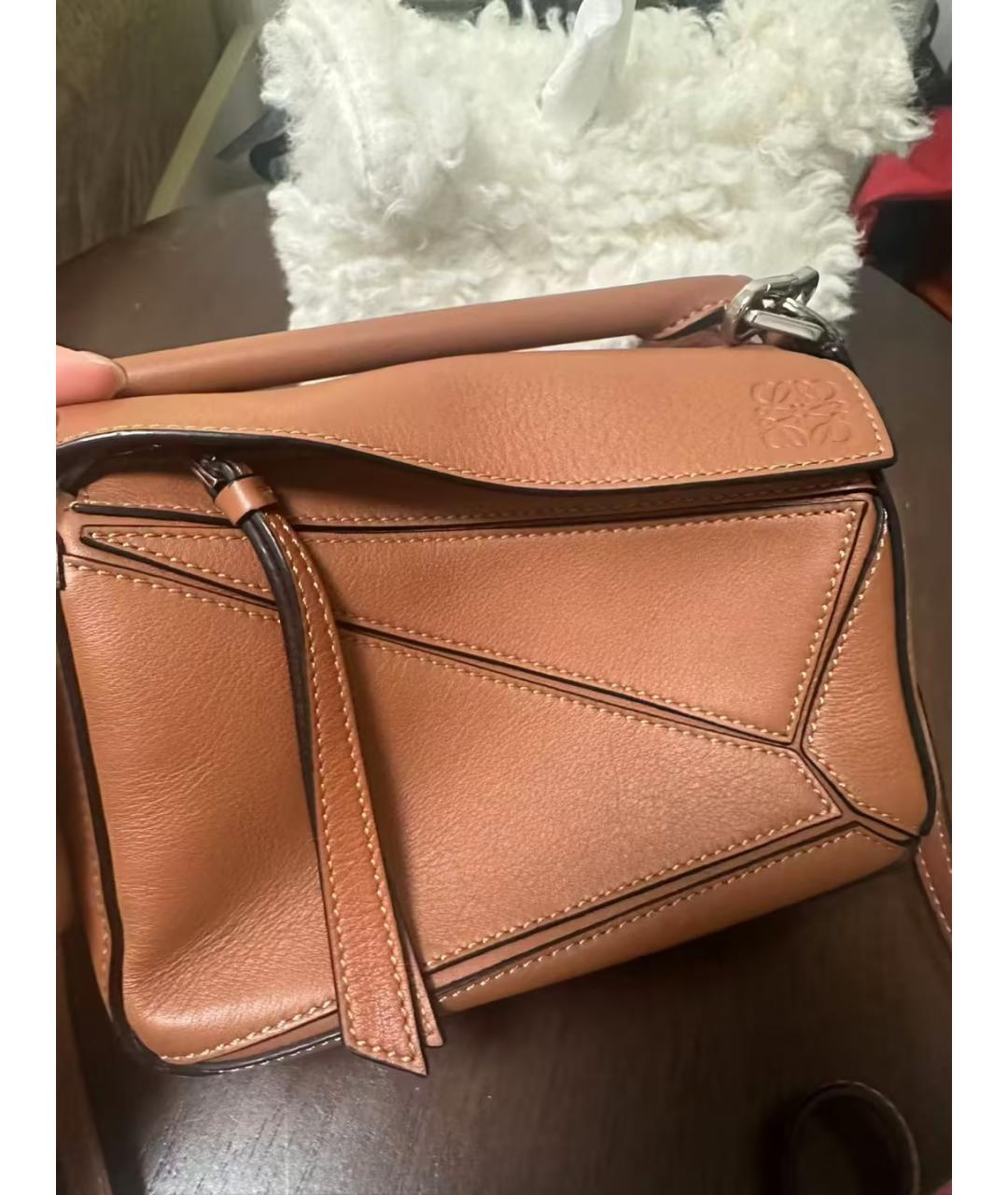 LOEWE Коричневая кожаная сумка через плечо, фото 8