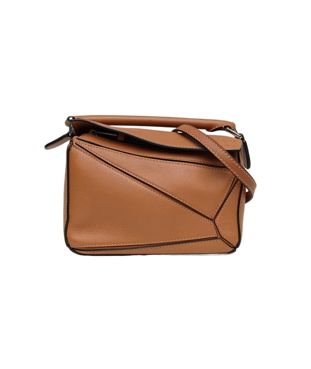 LOEWE Коричневая кожаная сумка через плечо, фото 10