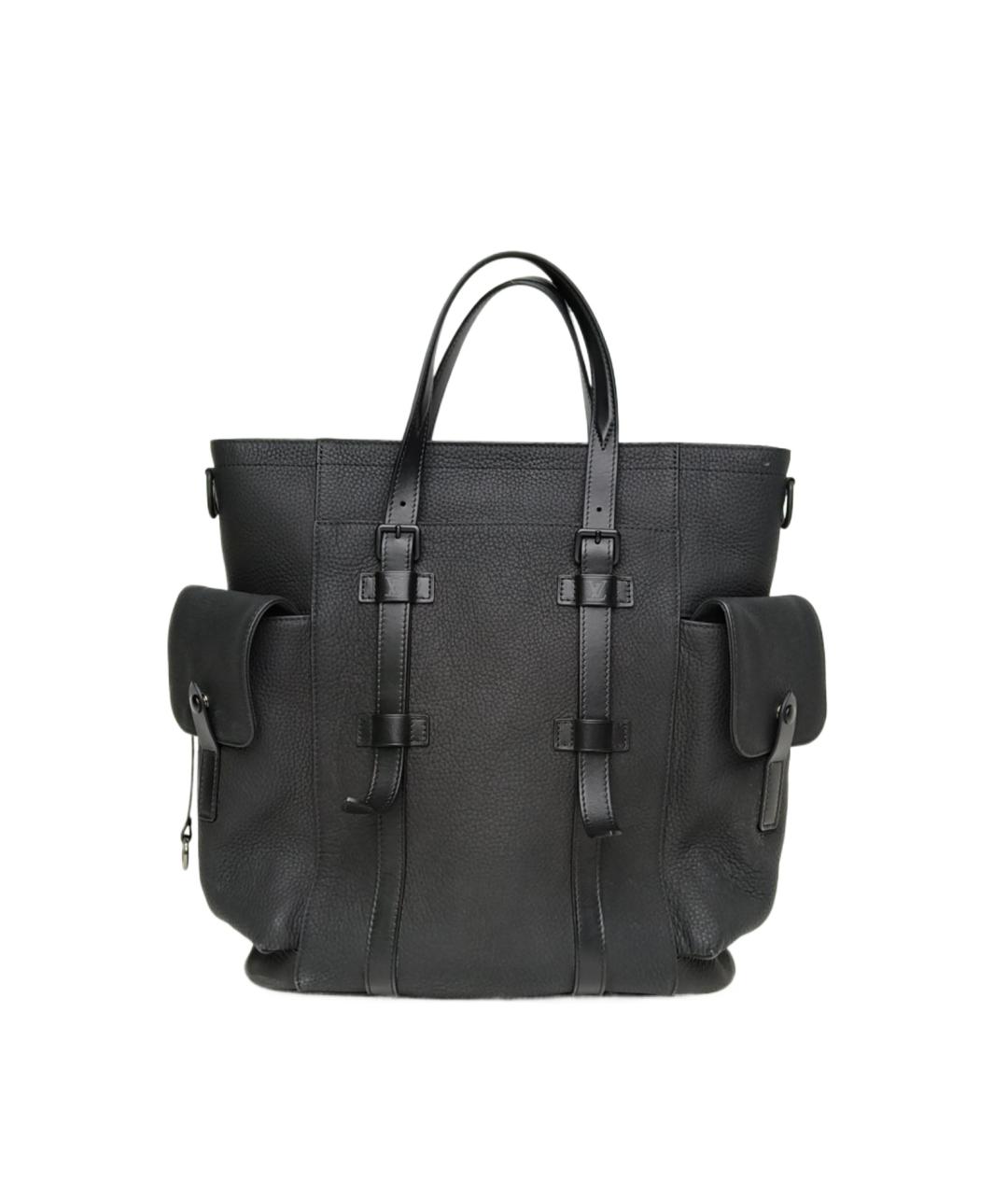 LOUIS VUITTON Черная кожаная сумка через плечо, фото 9