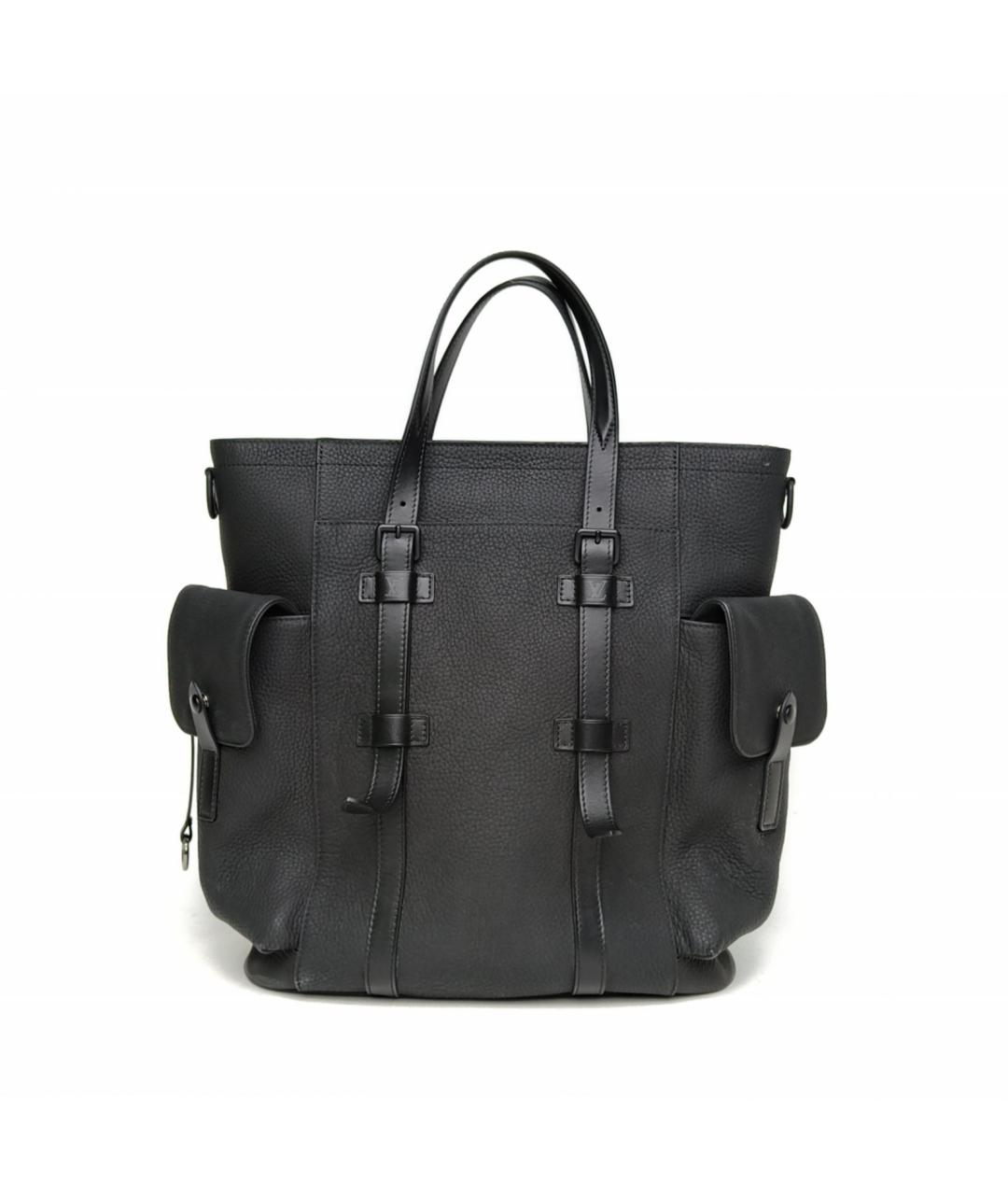 LOUIS VUITTON Черная кожаная сумка через плечо, фото 2