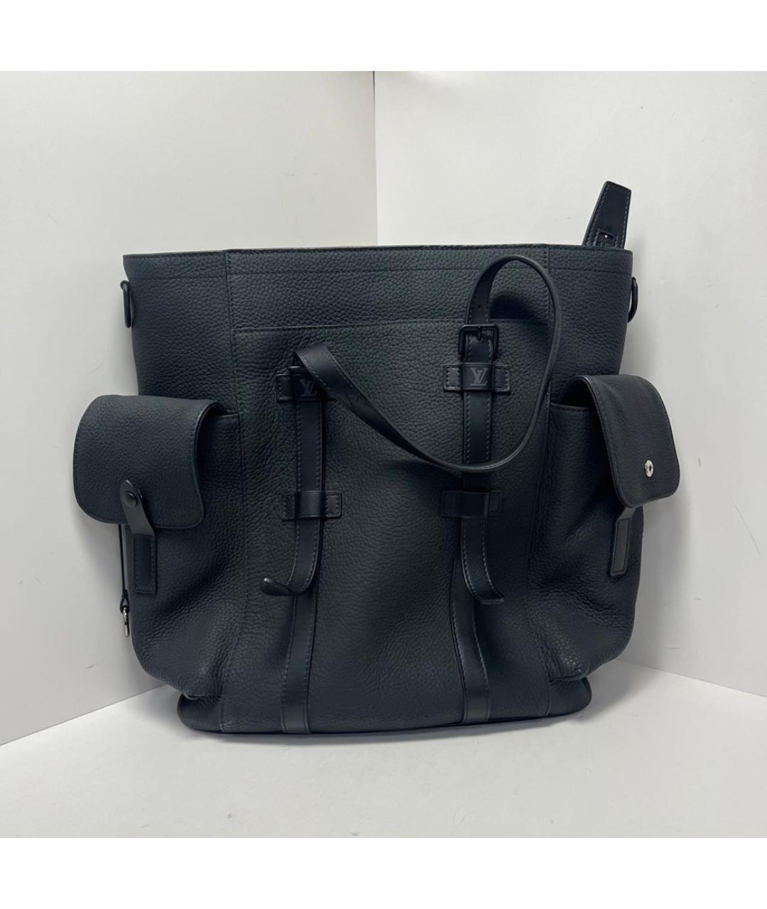 LOUIS VUITTON Черная кожаная сумка через плечо, фото 8