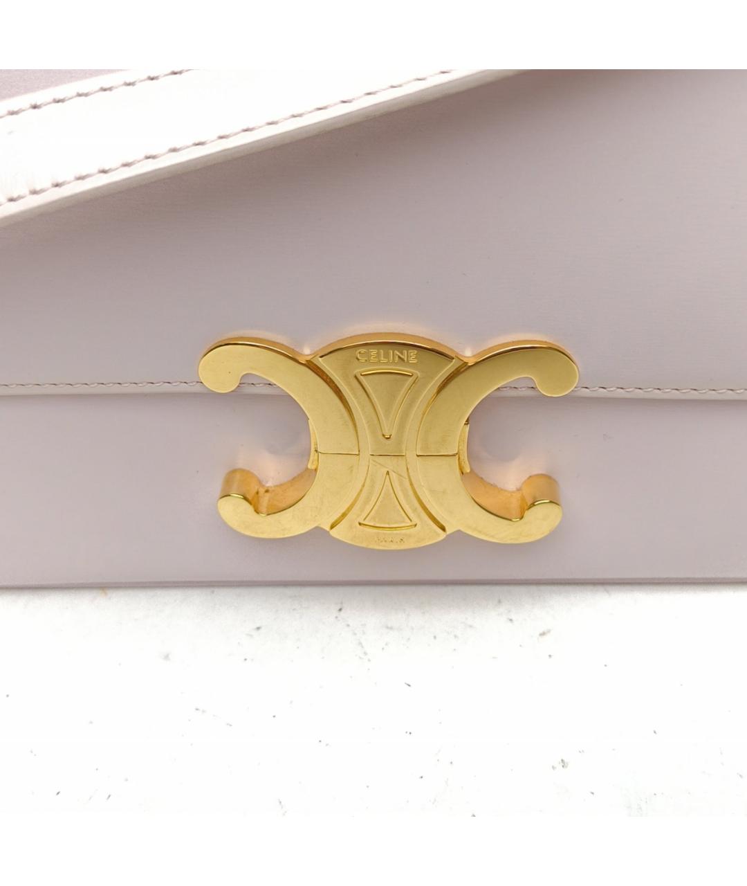 CELINE Розовая кожаная сумка через плечо, фото 8