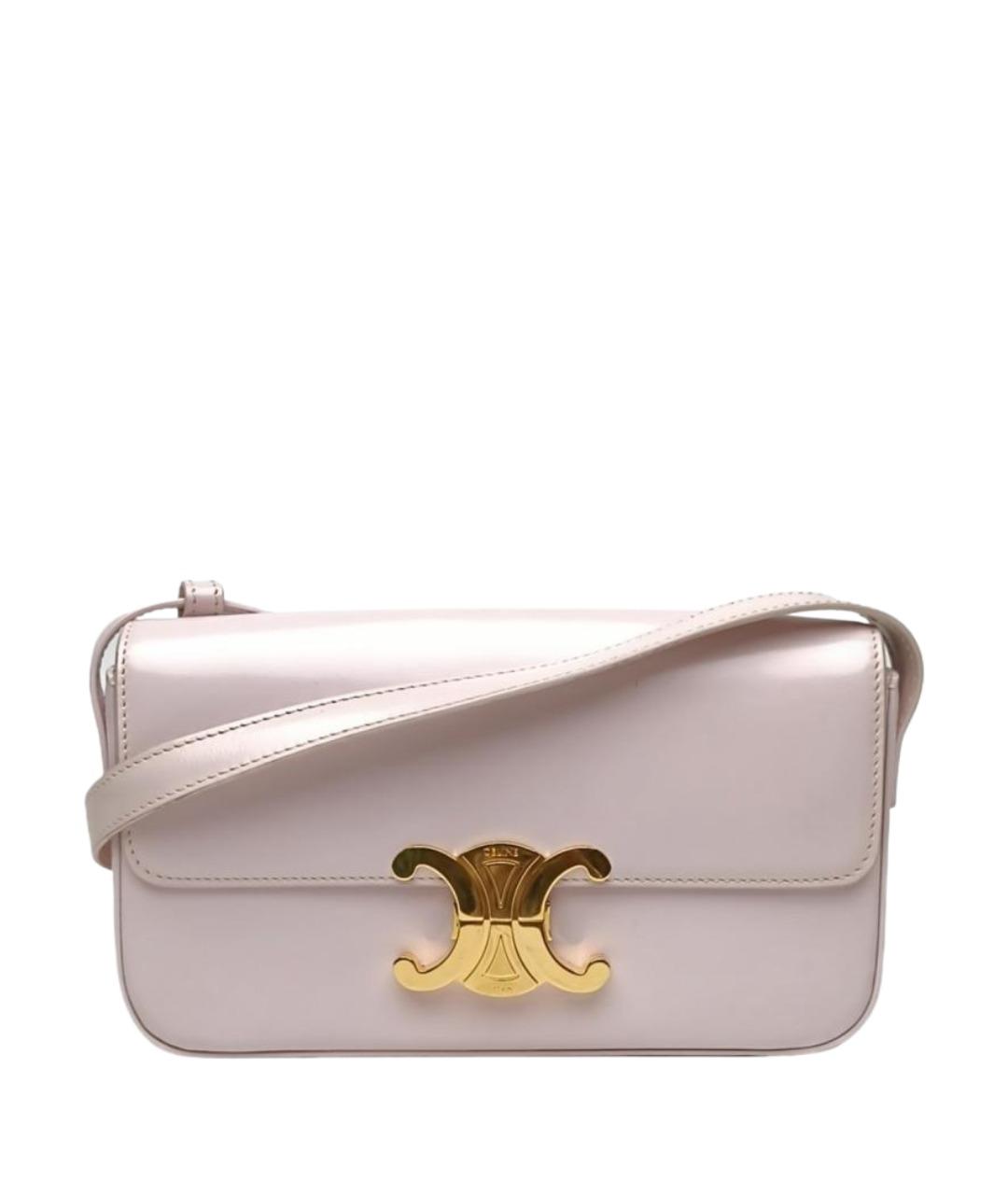 CELINE Розовая кожаная сумка через плечо, фото 1