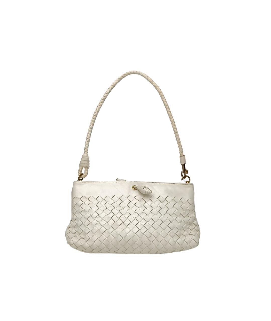 BOTTEGA VENETA Белая кожаная сумка через плечо, фото 9