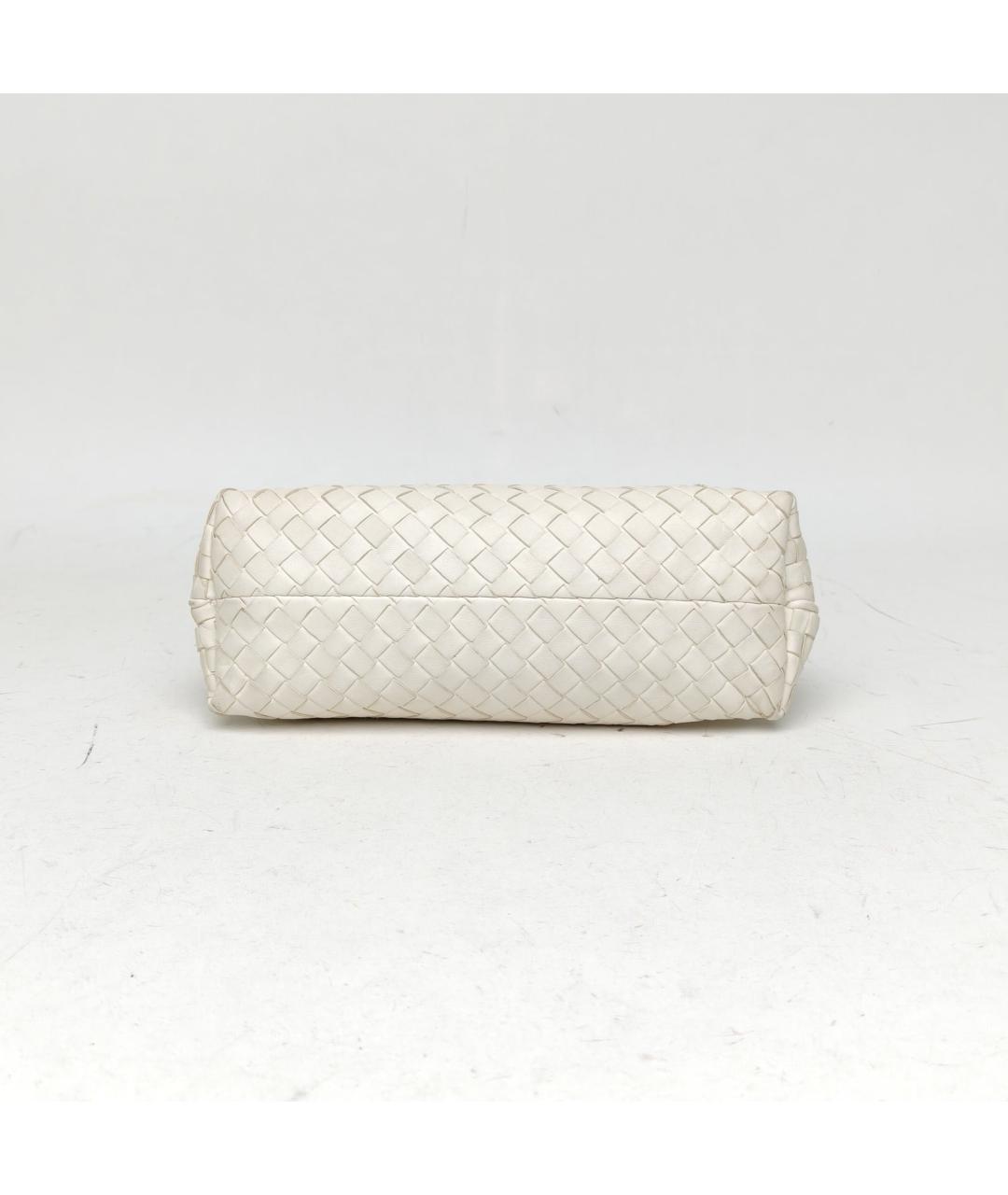 BOTTEGA VENETA Белая кожаная сумка через плечо, фото 6