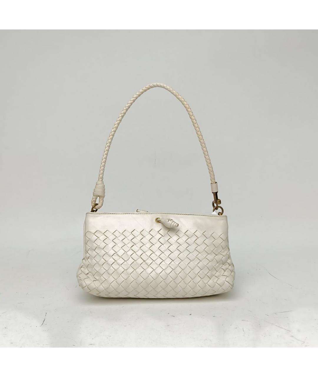 BOTTEGA VENETA Белая кожаная сумка через плечо, фото 2