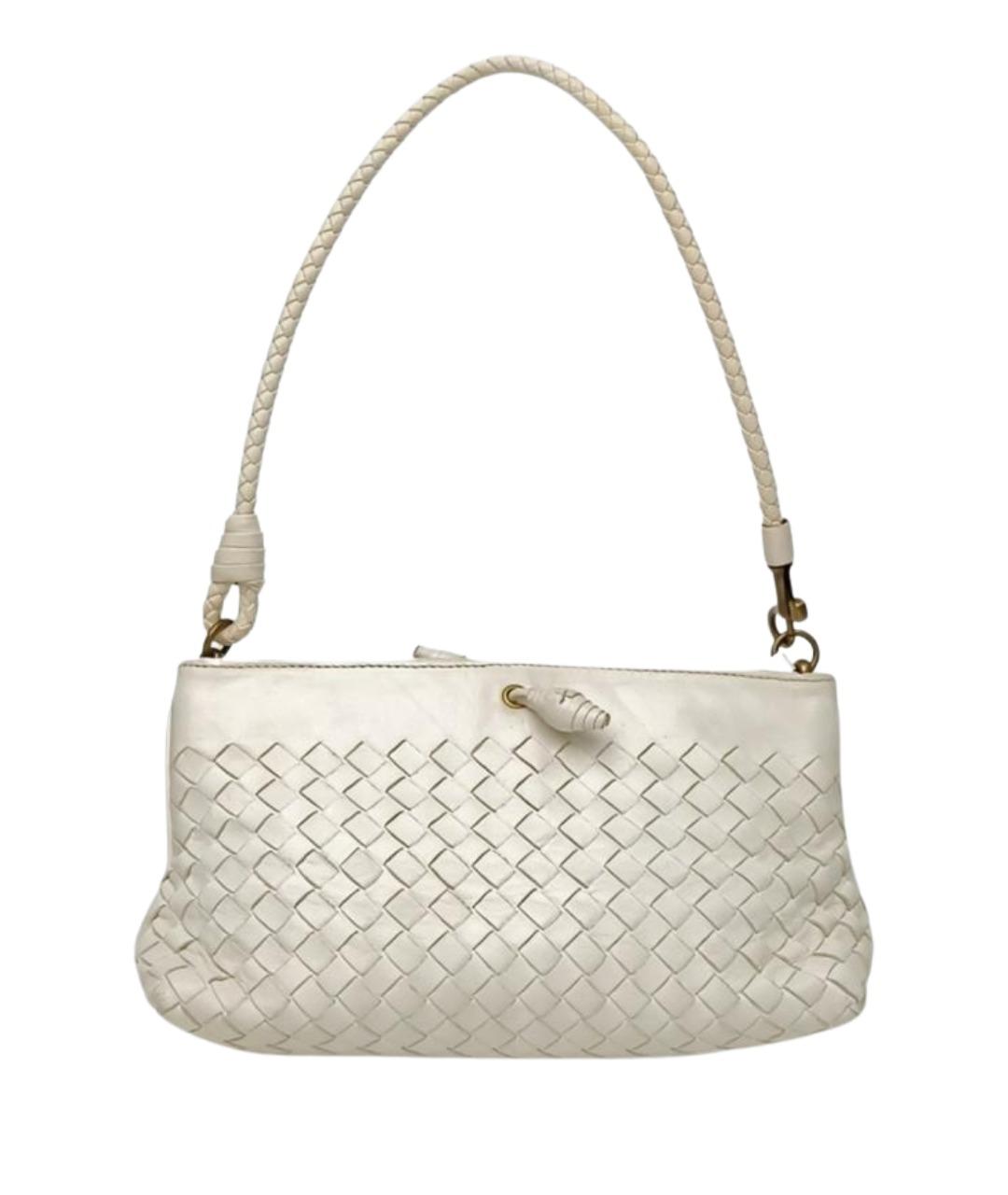 BOTTEGA VENETA Белая кожаная сумка через плечо, фото 1