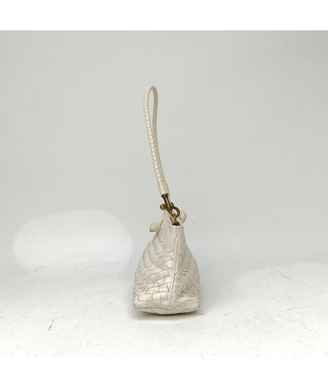 BOTTEGA VENETA Белая кожаная сумка через плечо, фото 3