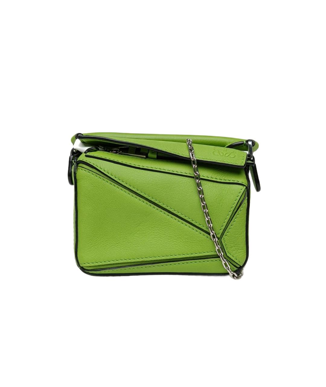 LOEWE Зеленая кожаная сумка через плечо, фото 10