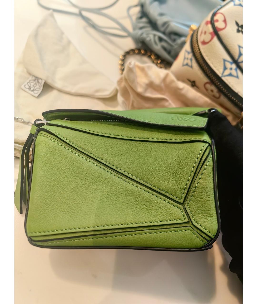 LOEWE Зеленая кожаная сумка через плечо, фото 8