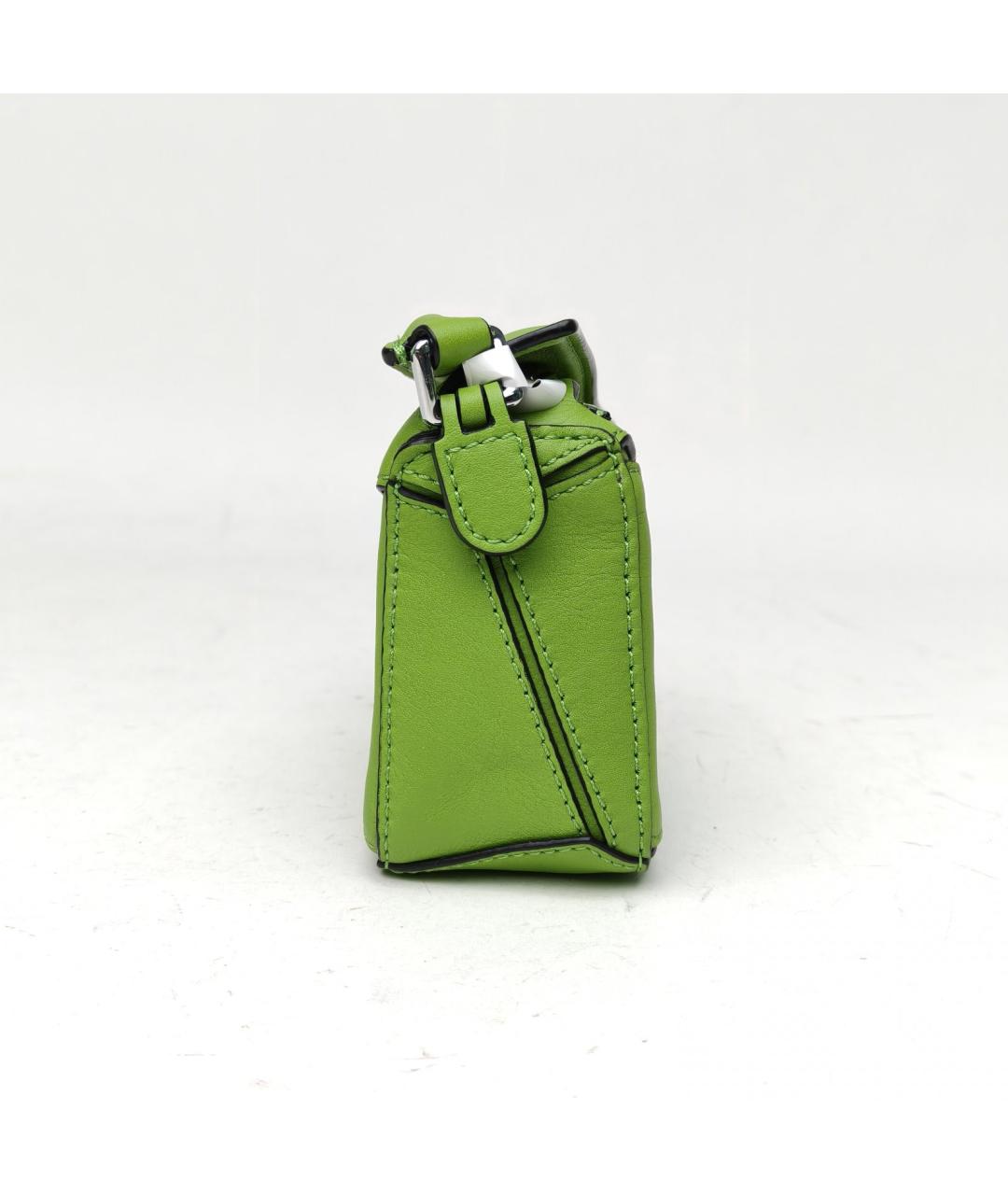 LOEWE Зеленая кожаная сумка через плечо, фото 5