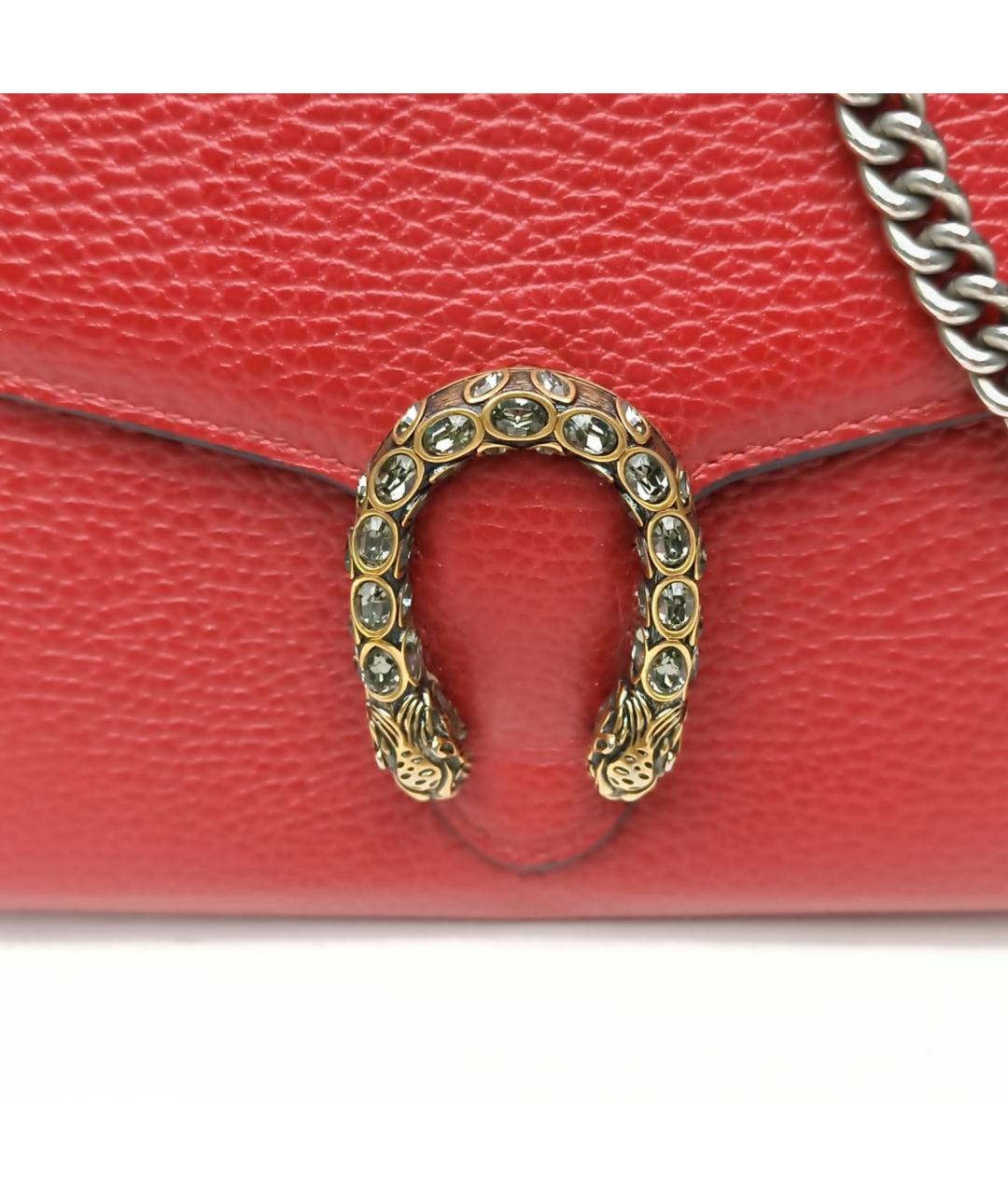 GUCCI Красная кожаная сумка через плечо, фото 7