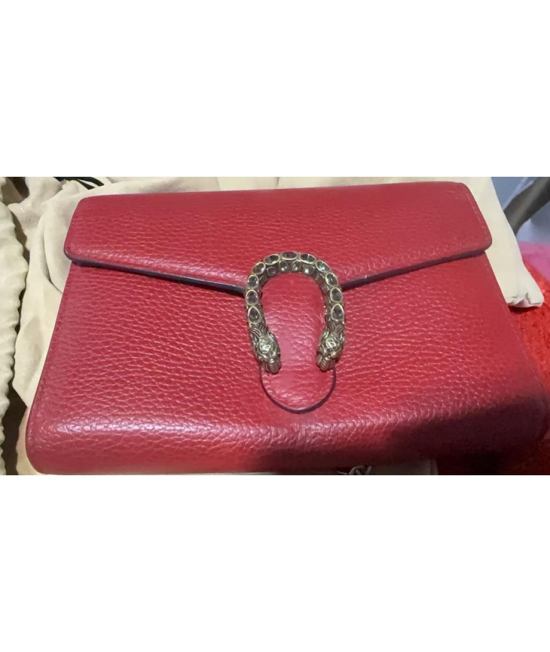 GUCCI Красная кожаная сумка через плечо, фото 9