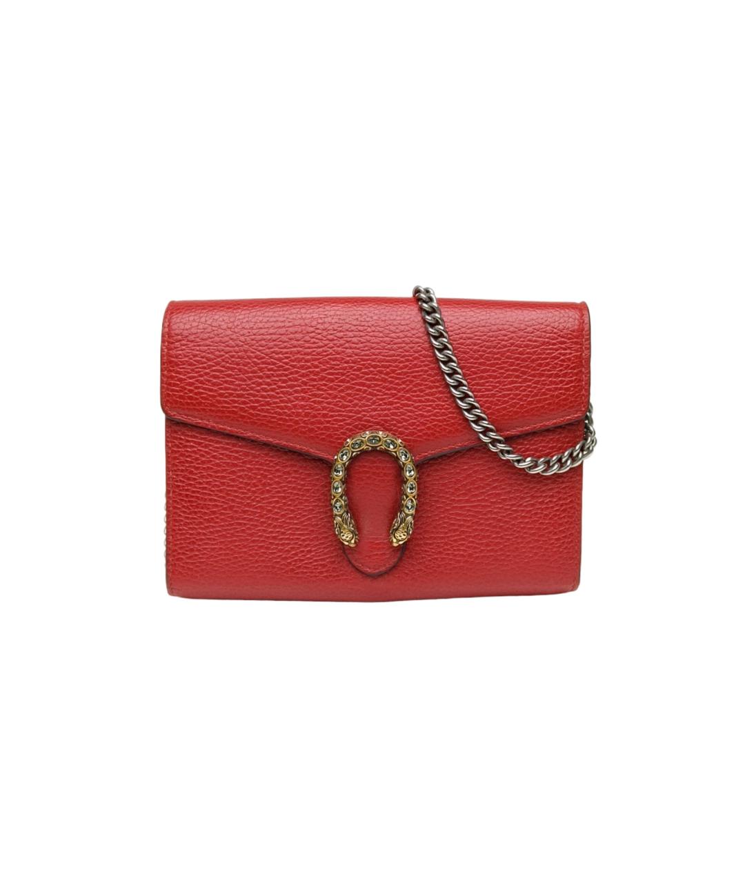 GUCCI Красная кожаная сумка через плечо, фото 10