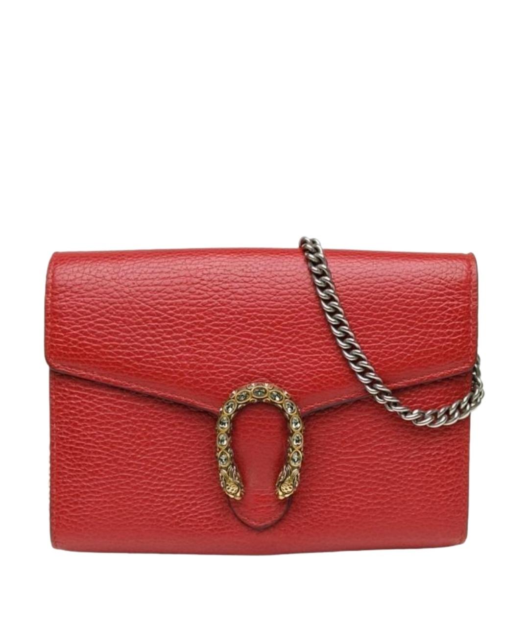 GUCCI Красная кожаная сумка через плечо, фото 1
