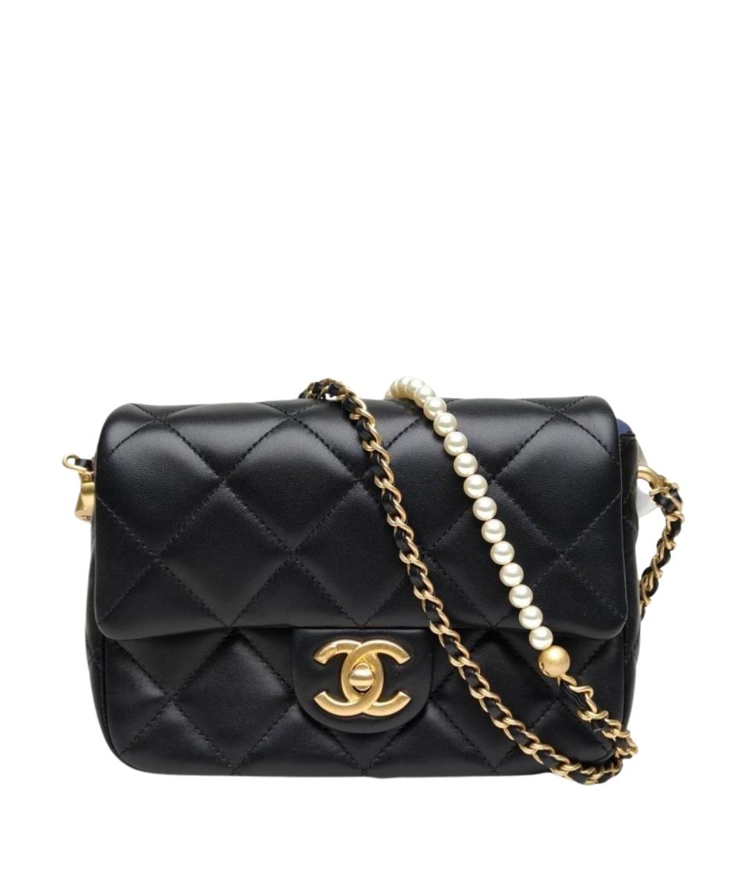 CHANEL Черная кожаная сумка через плечо, фото 1