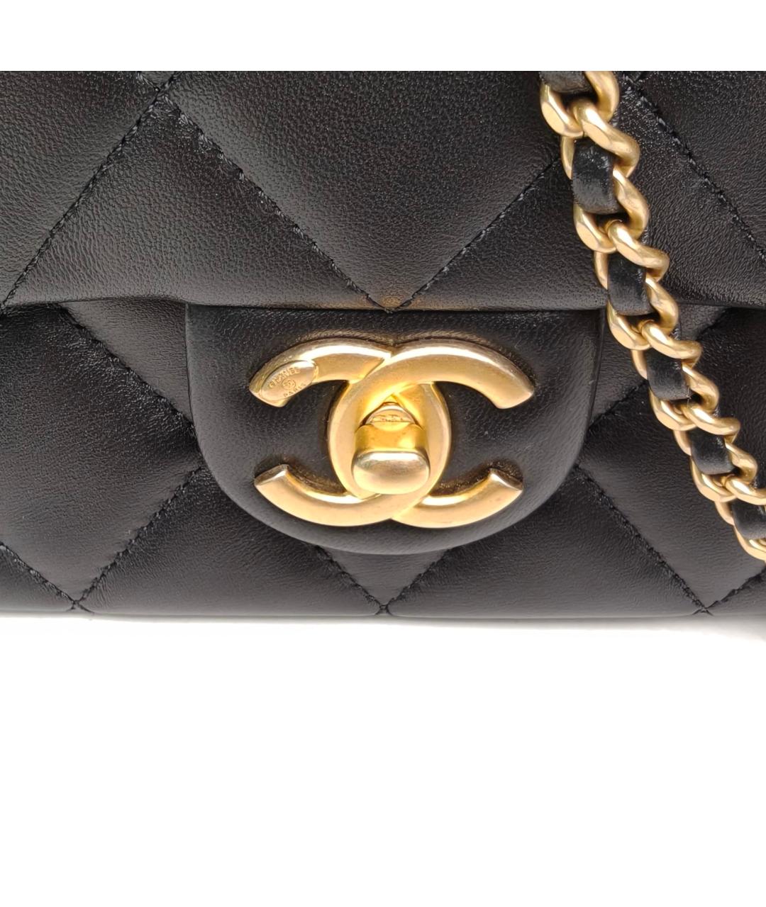 CHANEL Черная кожаная сумка через плечо, фото 8