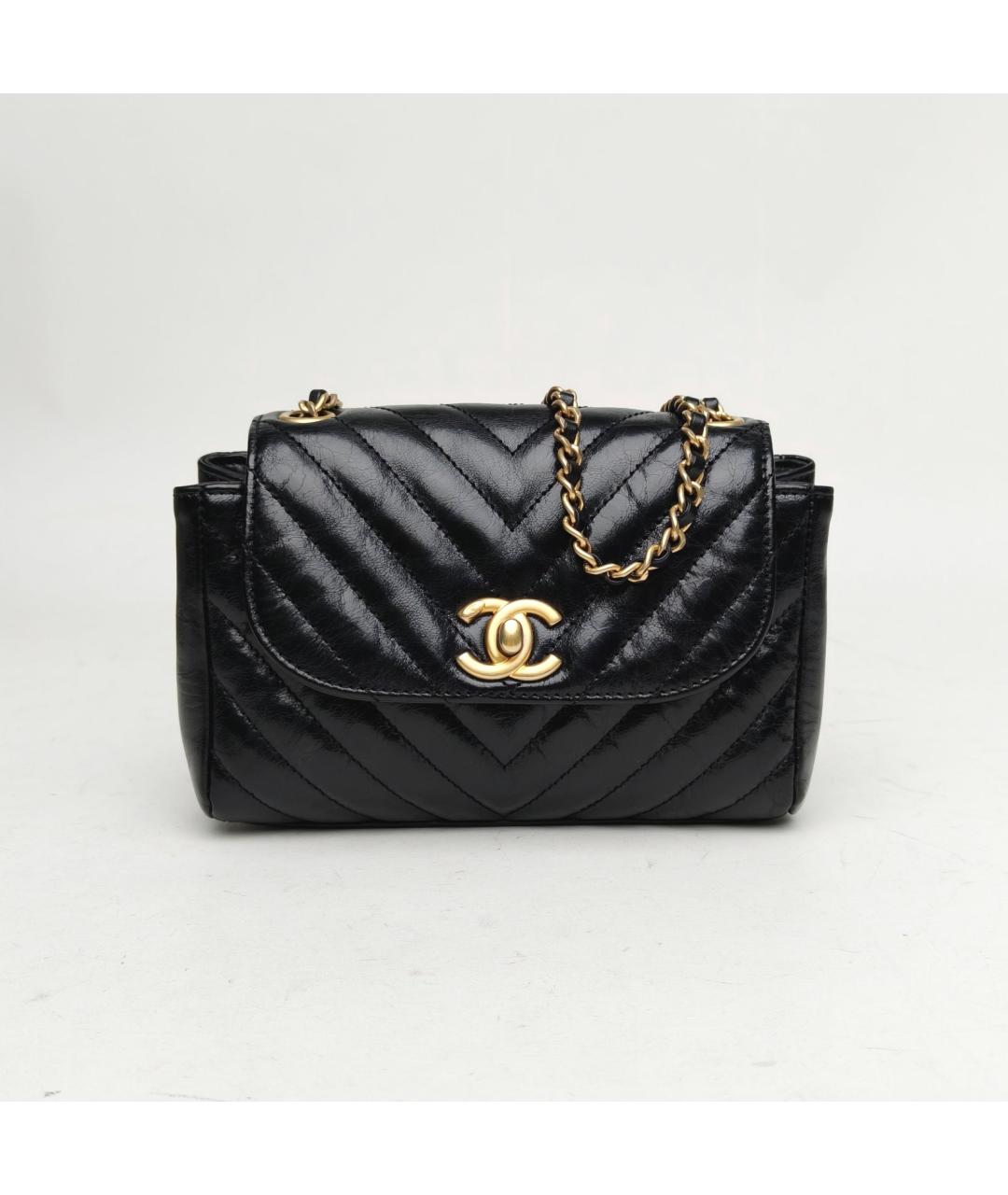 CHANEL Черная кожаная сумка через плечо, фото 2