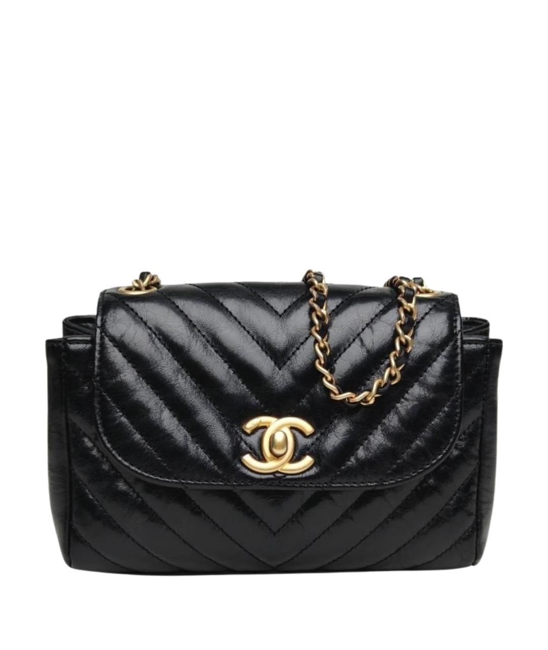 CHANEL Черная кожаная сумка через плечо, фото 1