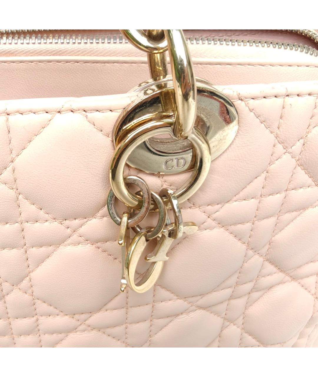 CHRISTIAN DIOR Розовая кожаная сумка через плечо, фото 7
