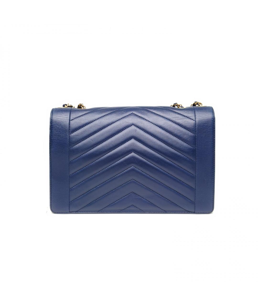 CHANEL Синяя кожаная сумка через плечо, фото 4