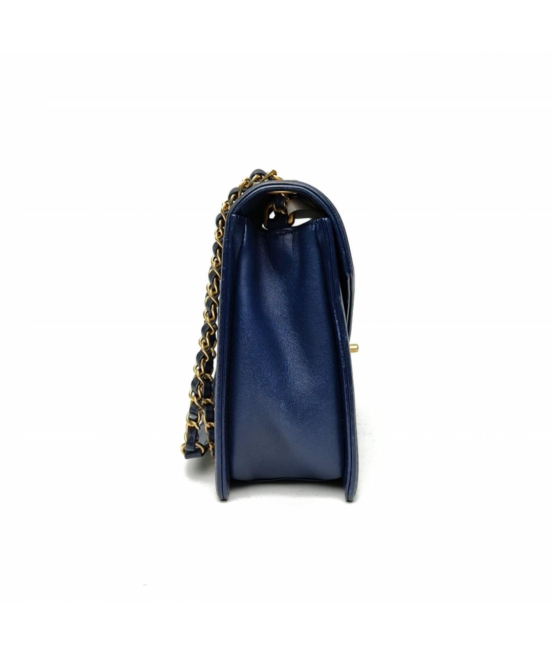 CHANEL Синяя кожаная сумка через плечо, фото 3