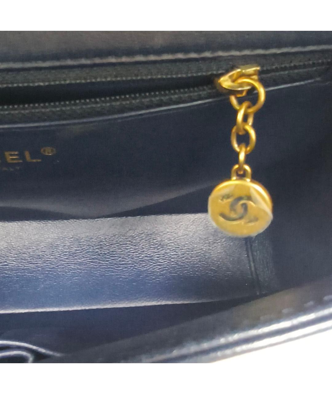 CHANEL Синяя кожаная сумка через плечо, фото 7