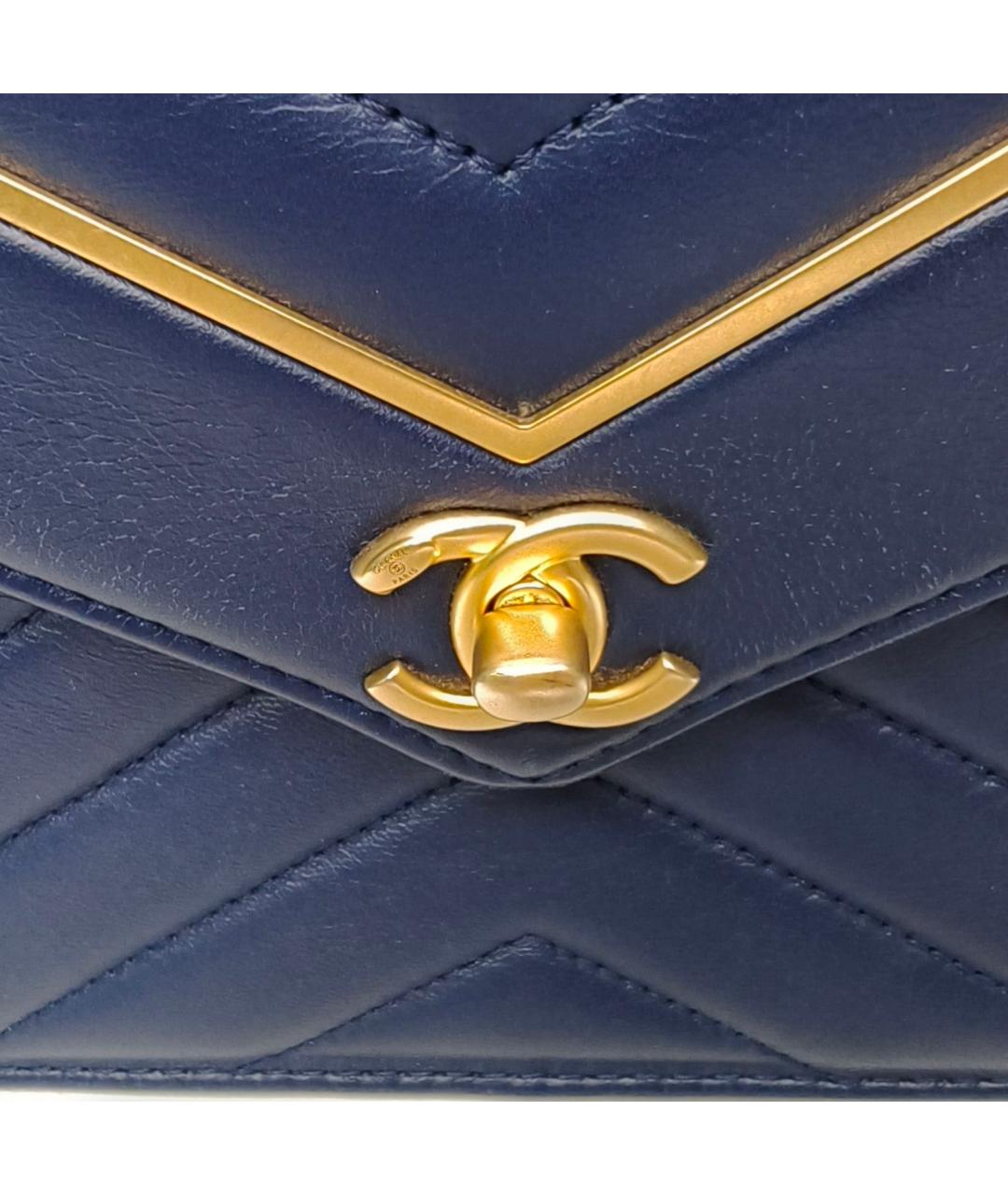 CHANEL Синяя кожаная сумка через плечо, фото 8