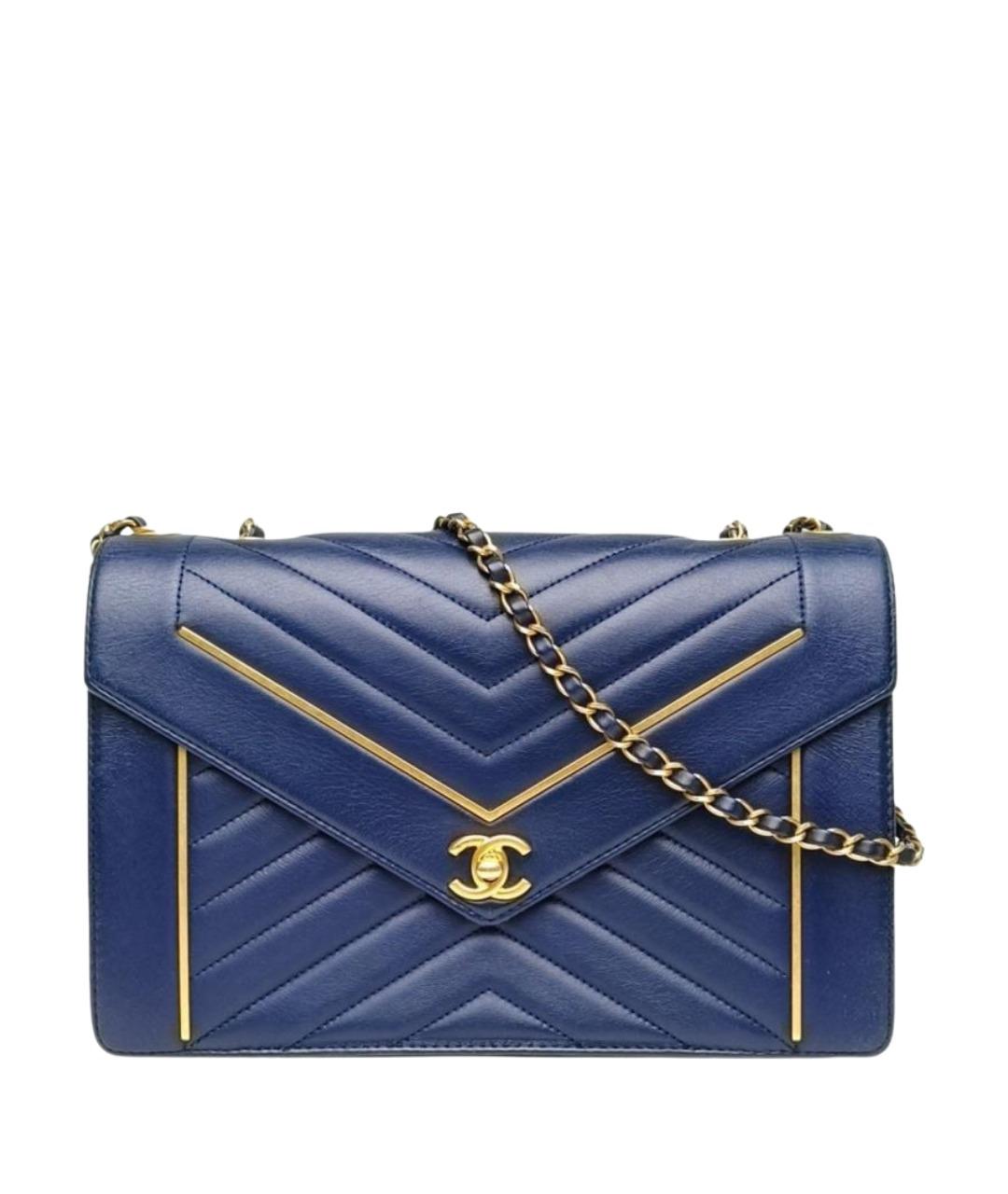 CHANEL Синяя кожаная сумка через плечо, фото 1
