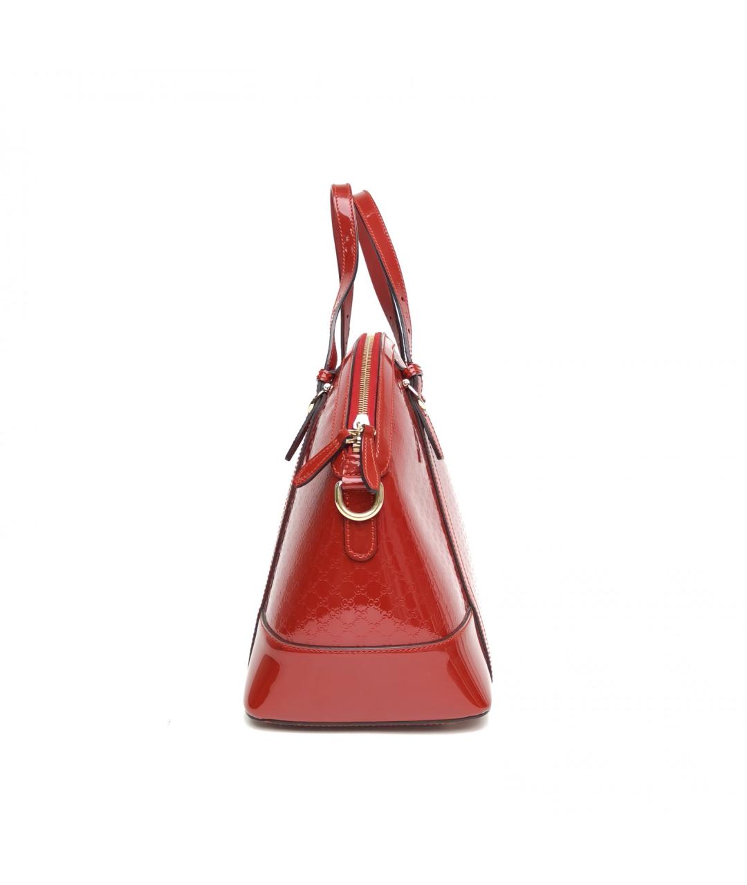 GUCCI Красная сумка с короткими ручками из лакированной кожи, фото 5