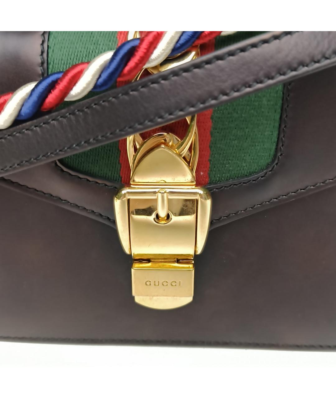 GUCCI Черная кожаная сумка через плечо, фото 7