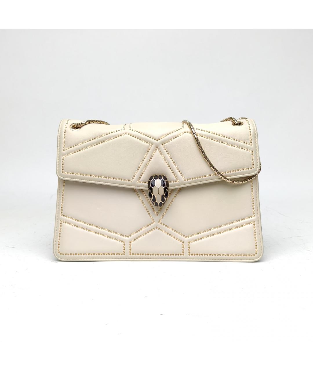 BVLGARI Бежевая кожаная сумка через плечо, фото 5