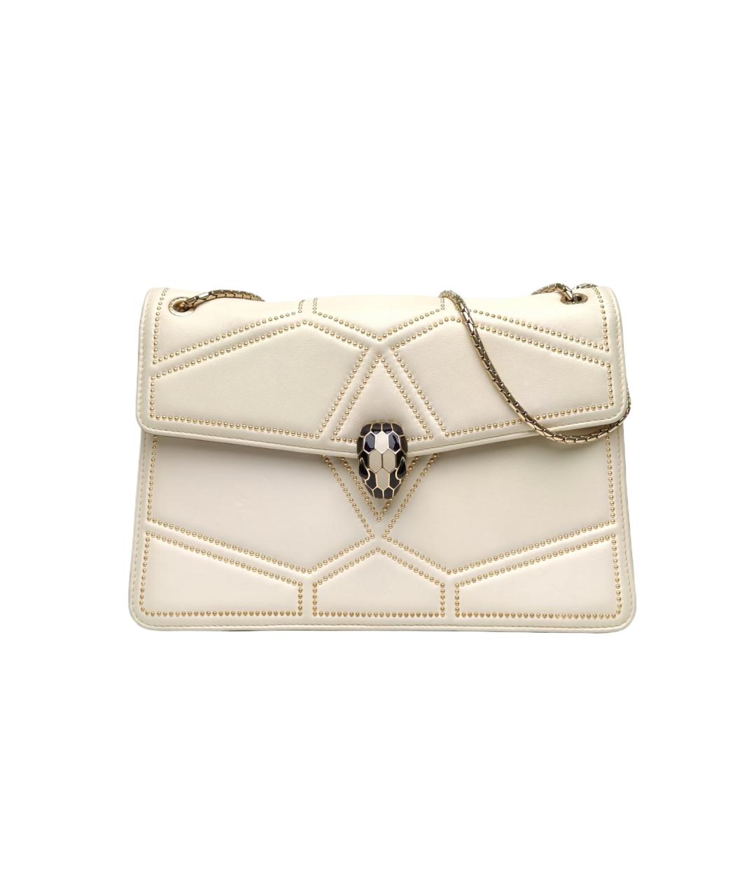 BVLGARI Бежевая кожаная сумка через плечо, фото 10