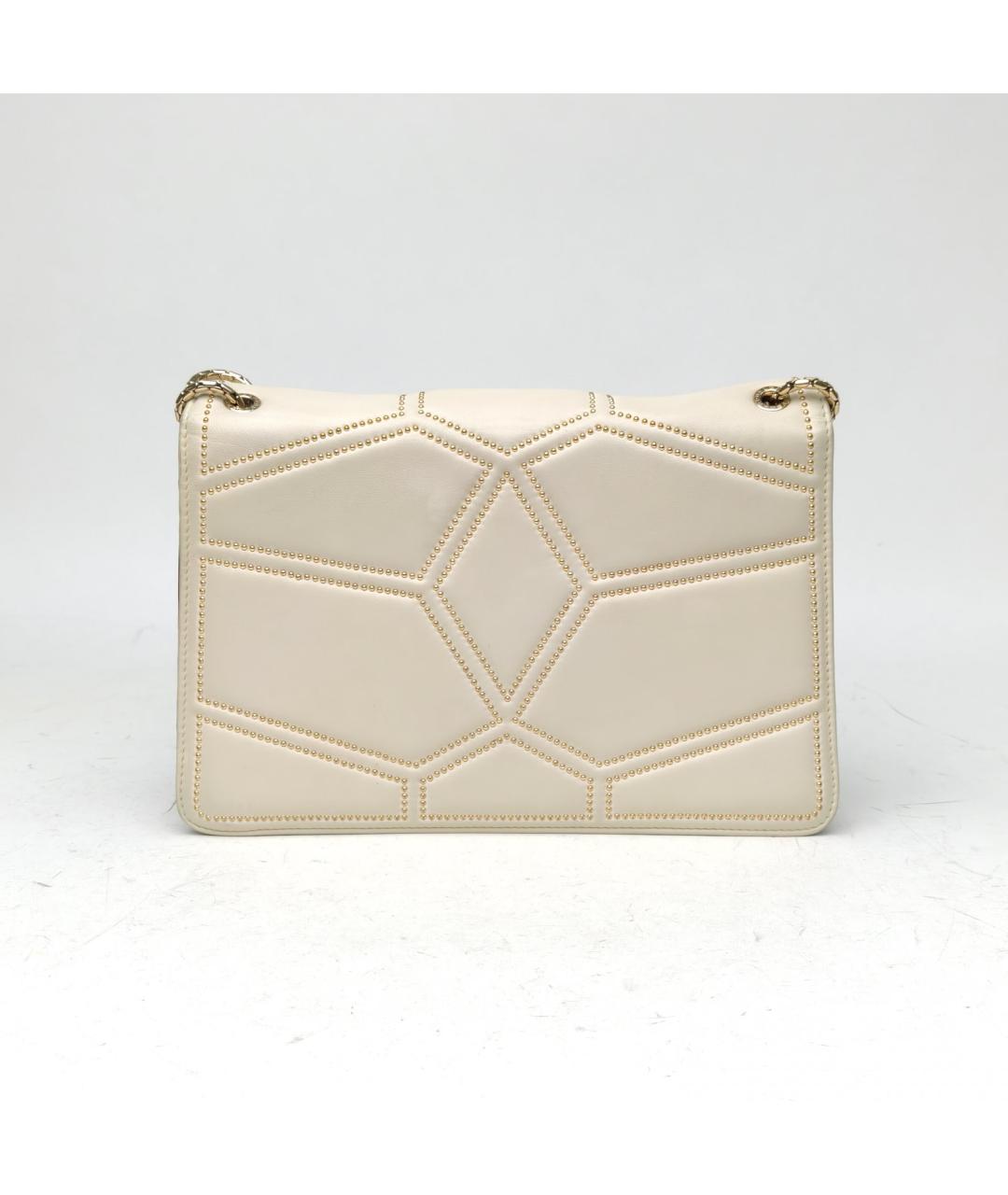 BVLGARI Бежевая кожаная сумка через плечо, фото 7