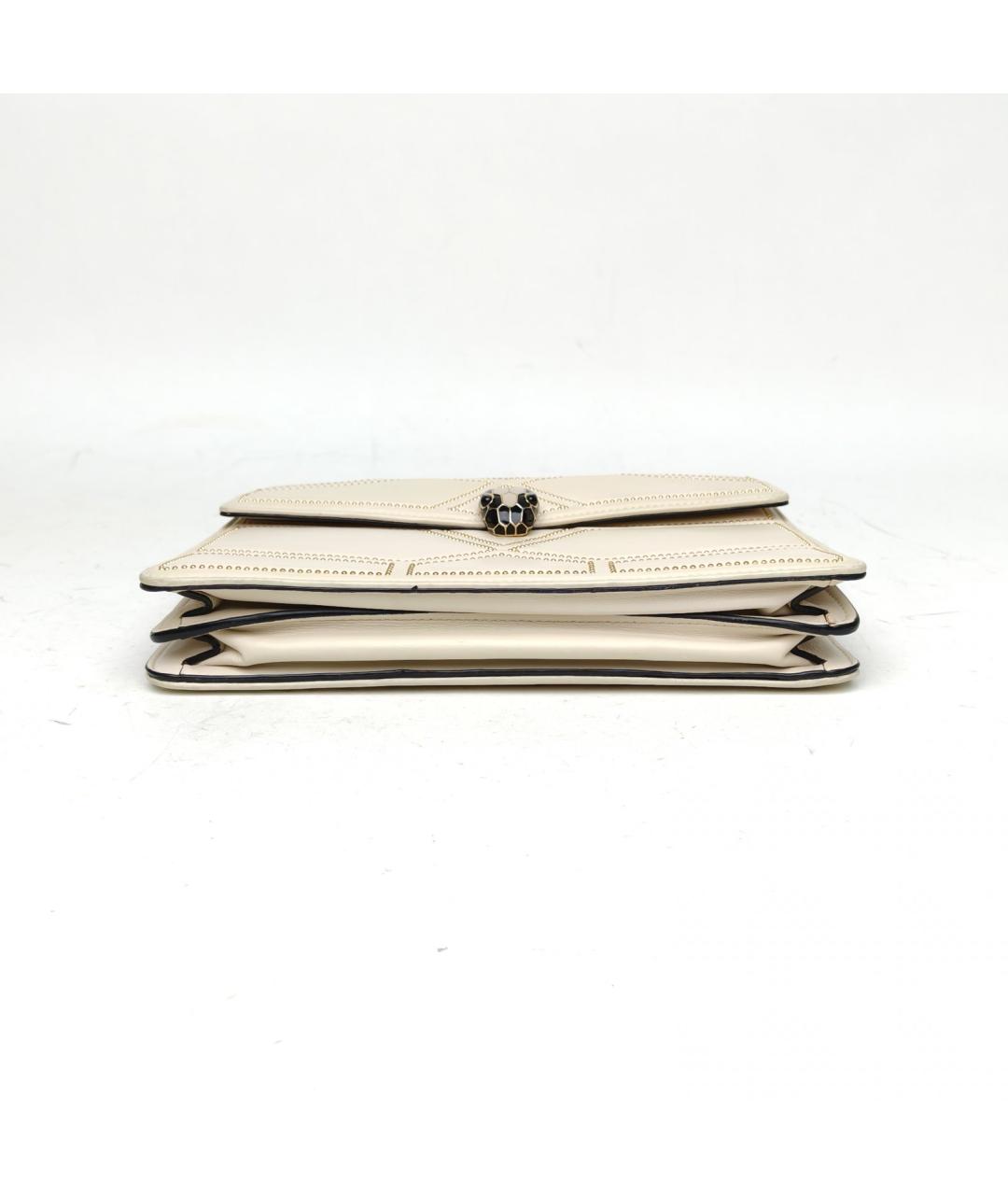 BVLGARI Бежевая кожаная сумка через плечо, фото 2