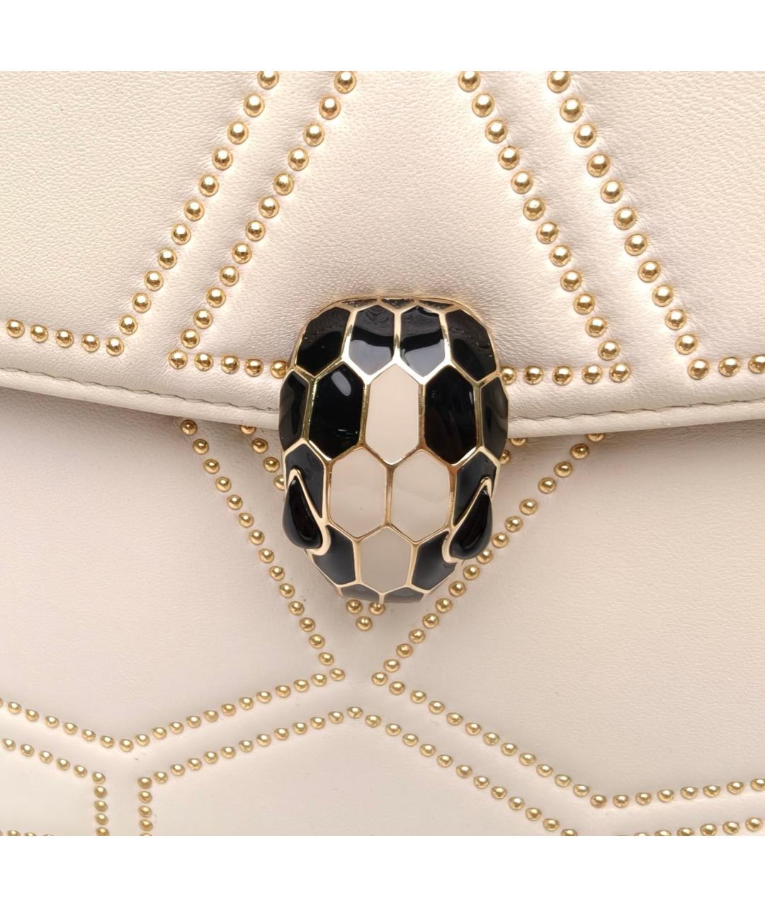 BVLGARI Бежевая кожаная сумка через плечо, фото 4