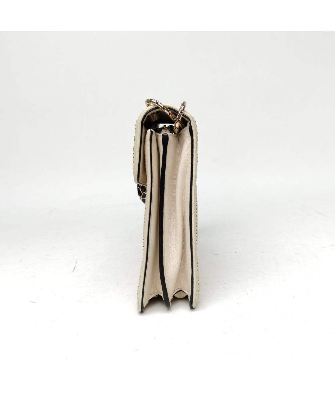 BVLGARI Бежевая кожаная сумка через плечо, фото 6