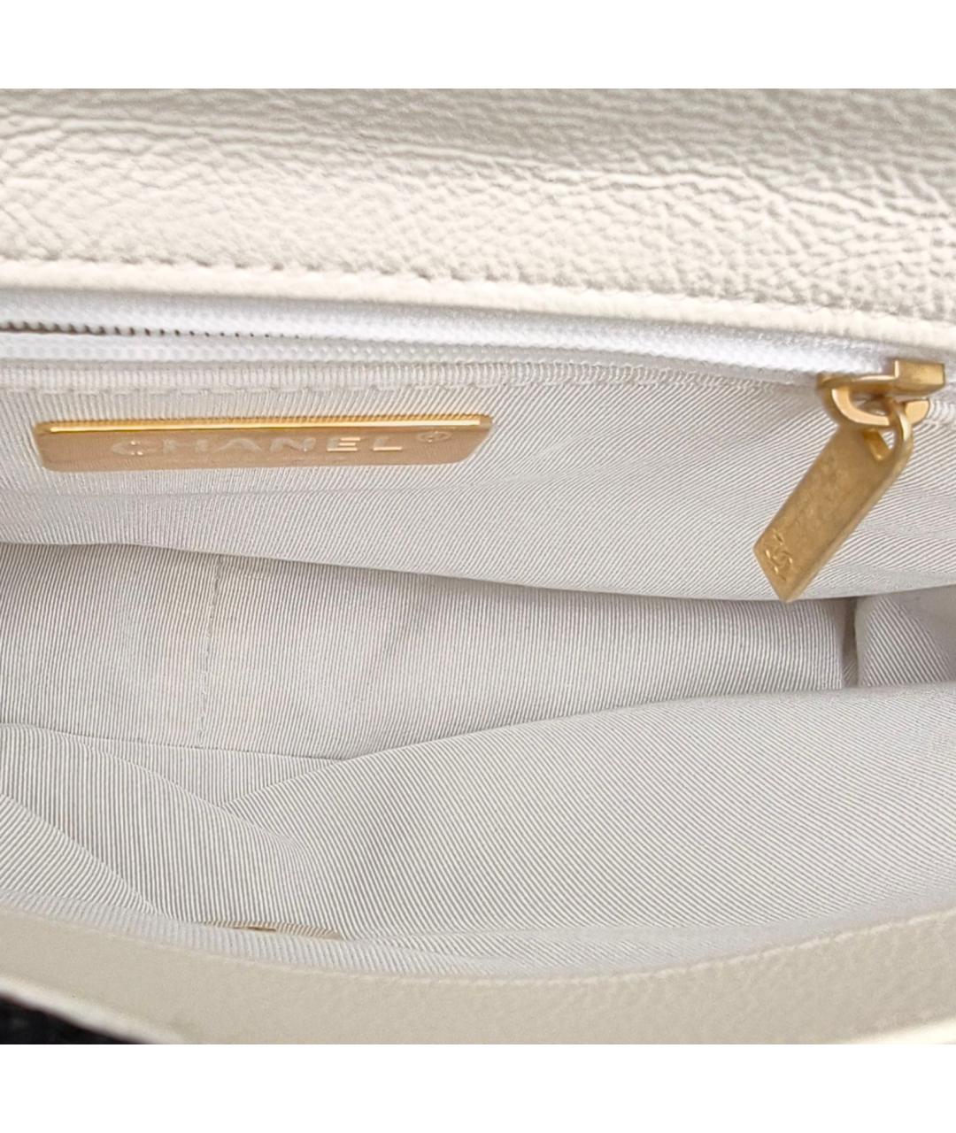CHANEL Белая кожаная сумка через плечо, фото 8