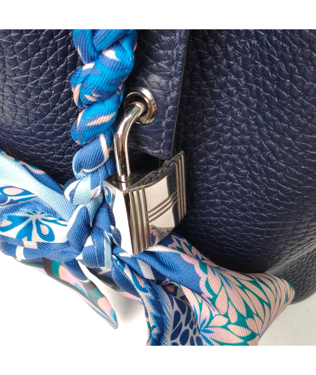 HERMES Темно-синяя сумка тоут, фото 8