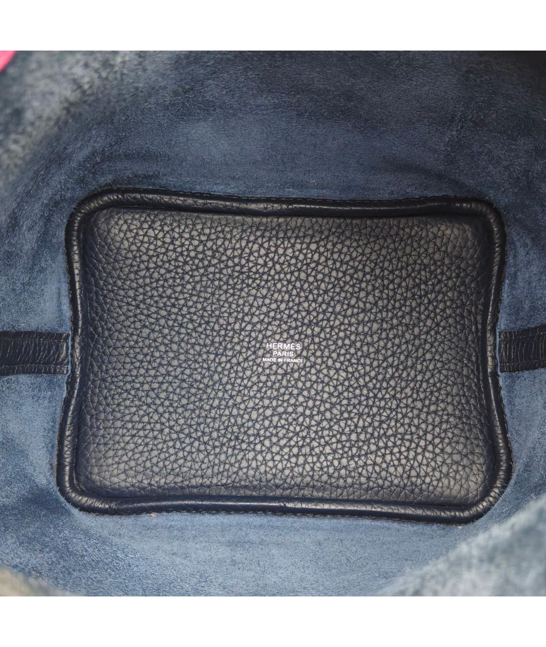 HERMES Темно-синяя сумка тоут, фото 7
