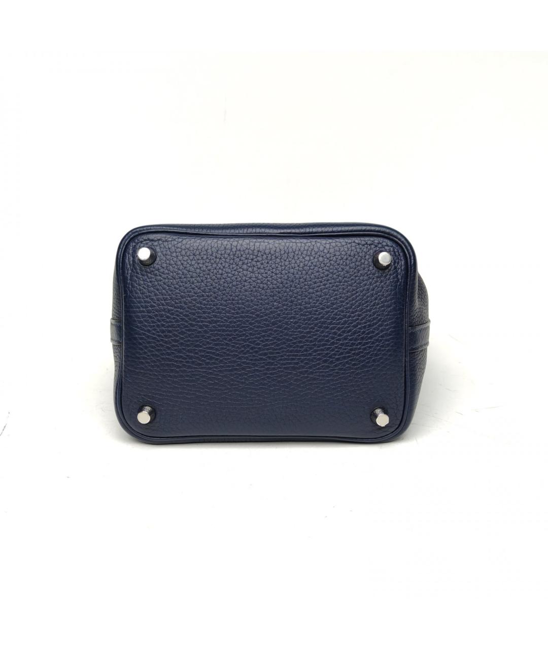 HERMES Темно-синяя сумка тоут, фото 6